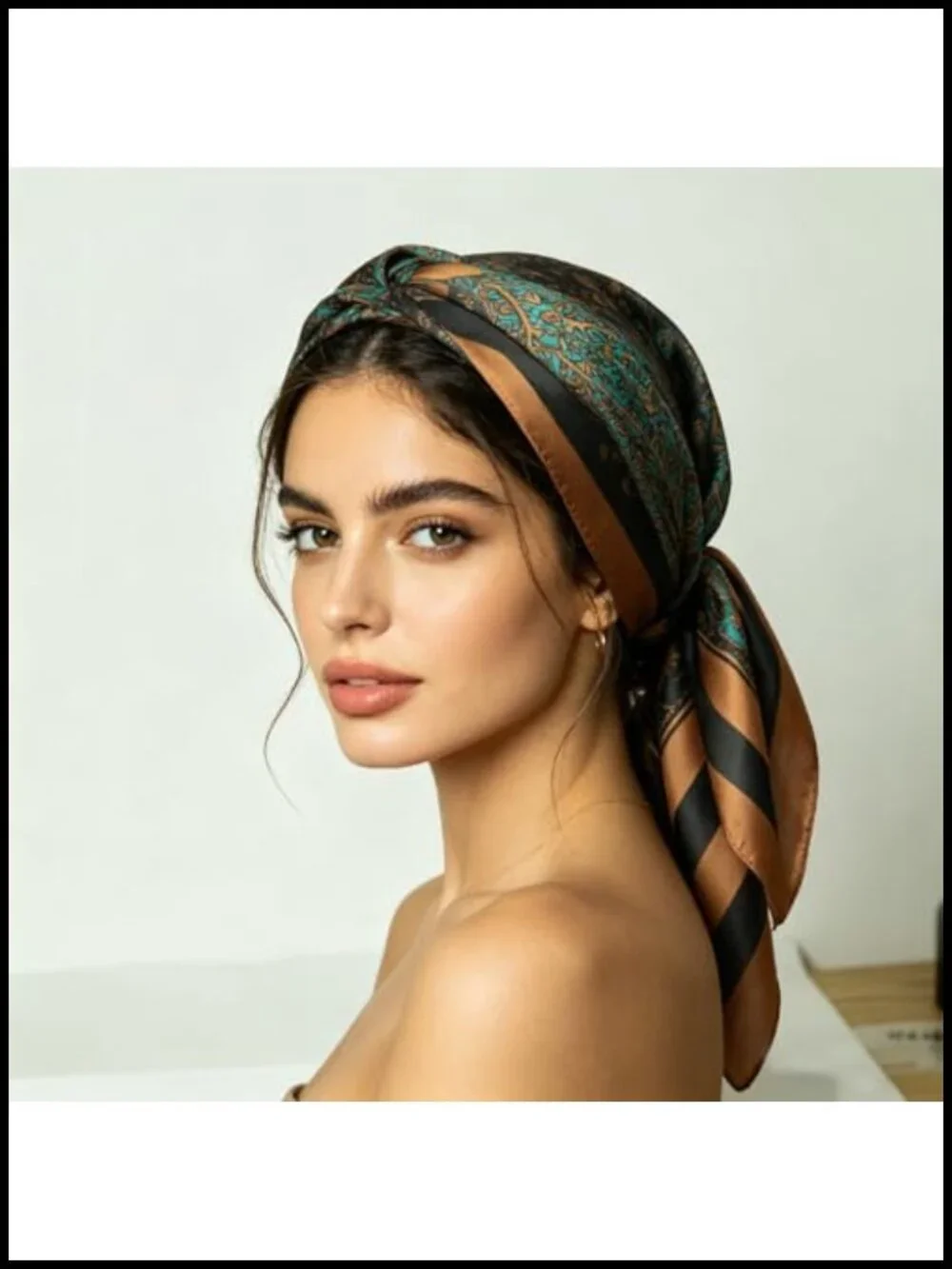 Multipurpose Satin Square Scarf - Hair and Neck Accessory